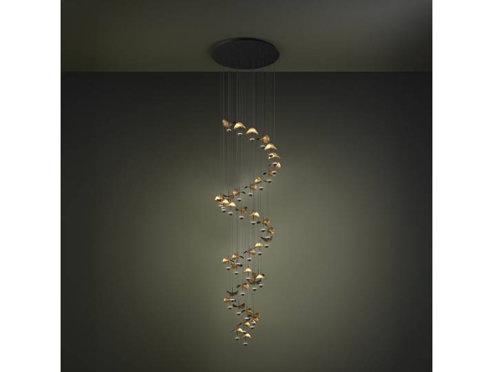 Dracera LED-Hängelampe schwarz/gold Ø 82 cm - Stars of Light - Wohnzimmer - Modern - Metall - Mehrflammig