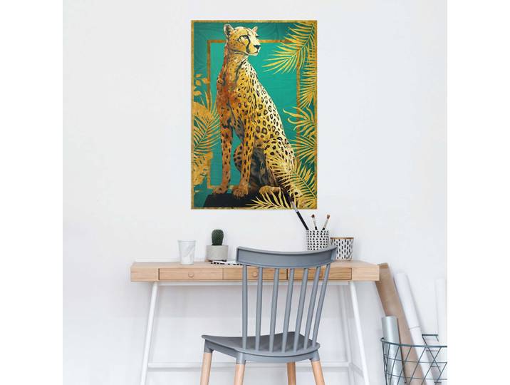 Poster Cheetah Pose Papier Gold 61 x 92 x 0cm