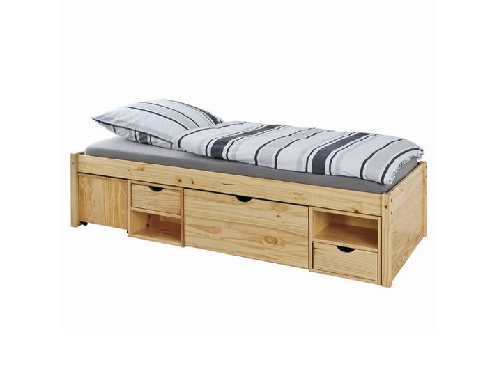 CALI - Lit 90x200cm multi-rangement Bois Massif