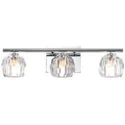 Wandleuchte Badezimmerleuchte Dimmbar LED Kristallglas Chrom IP44 Spiegellampe