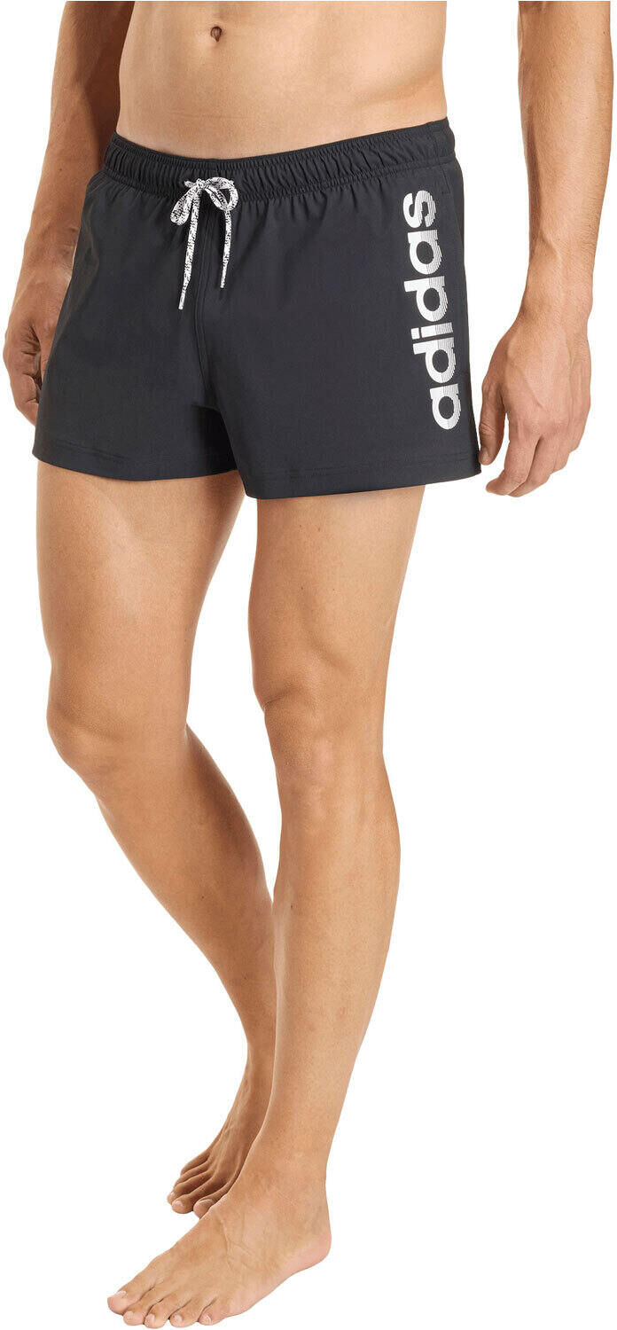 Adidas logo stretchy knit swim 3 inch bañador playa hombre Negro (M)