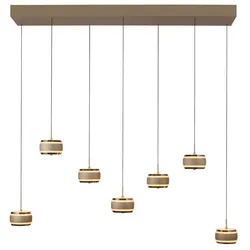 Neuhaus PURE LED-Pendelleuchte Falling Rings Metall Braun Bronze