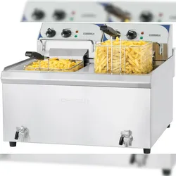 Fritteuse Profi 2 x 10L mit Ablasshahn CFEV102TC Casselin