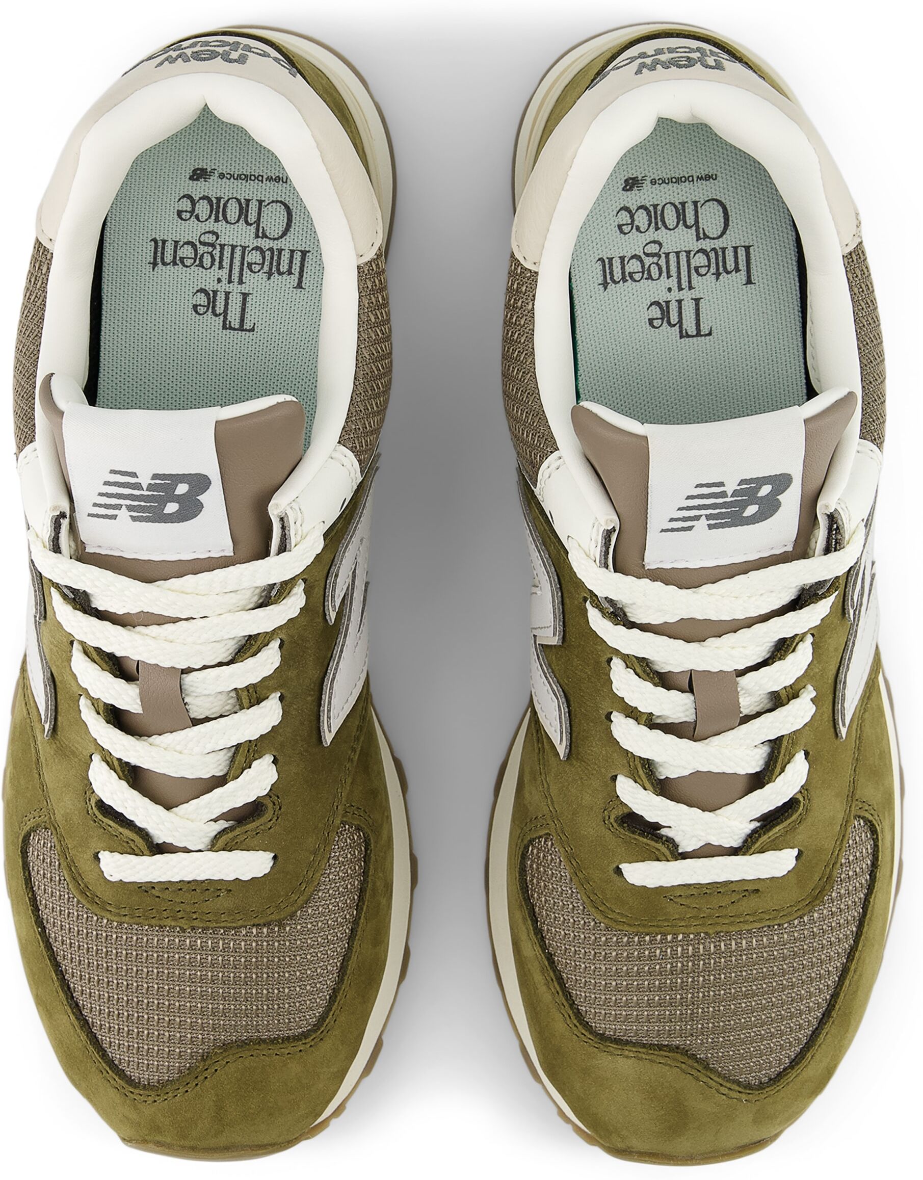 Sneaker NEW BALANCE "574", Damen, Gr. 40, grün (calcium), Leder, Synthetik, Textil, Schuhe Sneaker, avec semelle en caoutchouc calcium 40