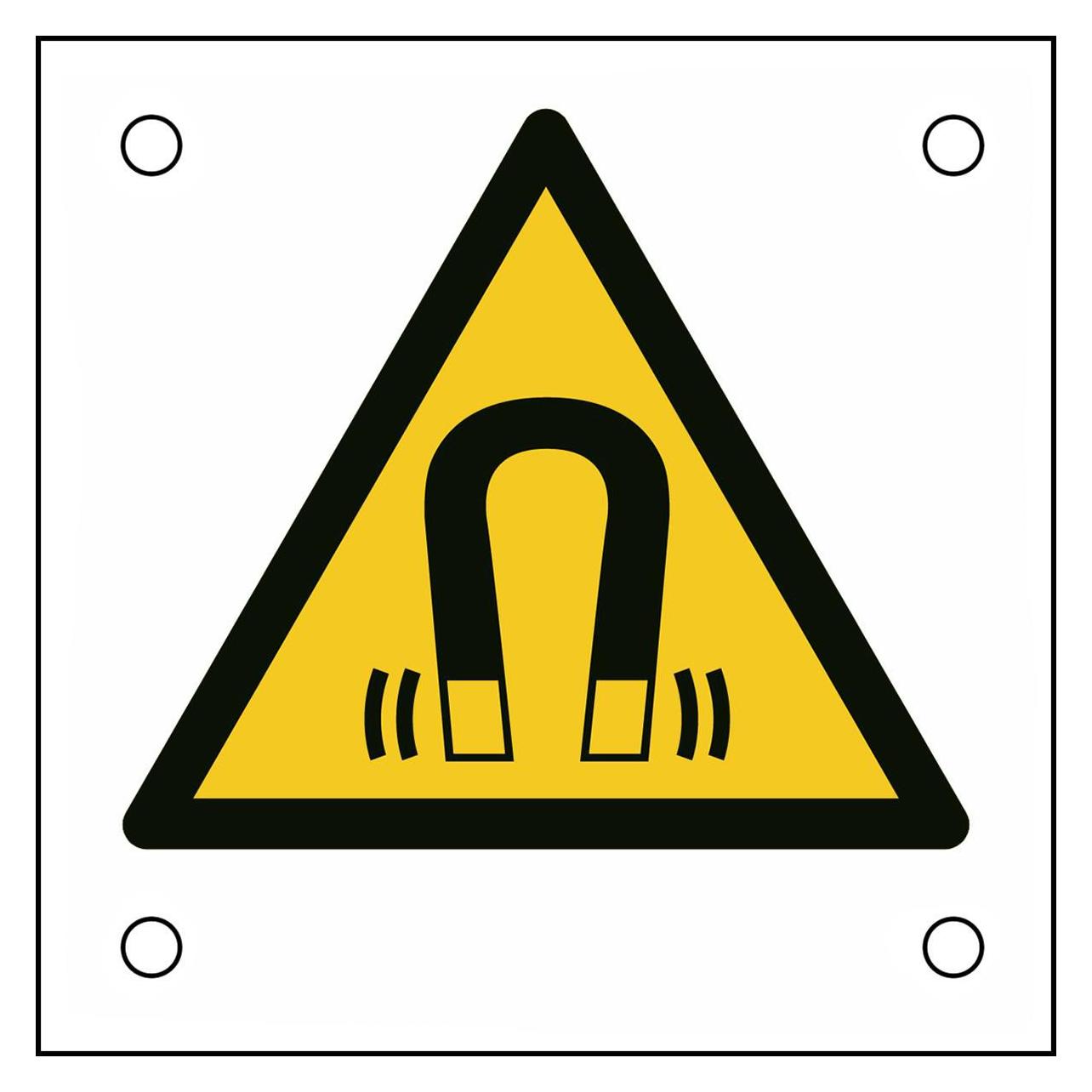 Brady ISO-Sicherheitsschild - Warnung vor magnetischem Feld (W/W006/NT/ALU05-50X50-1)