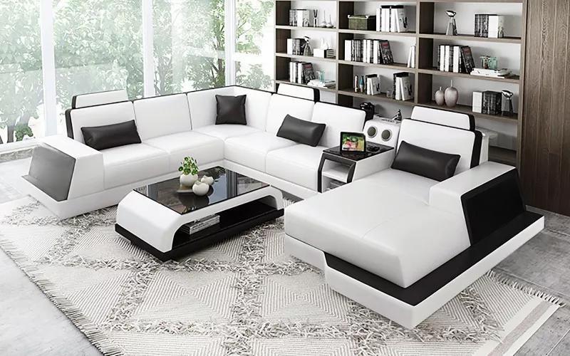 Ecksofa Polster Ecksofa U-Form Designer Sofa Wohnlandschaft Ecksofas Ledersofa