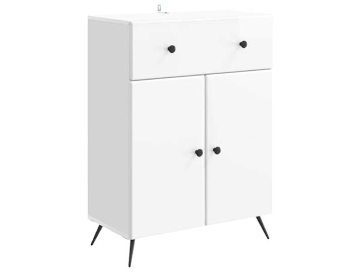 Kaorsrow Sideboard Hochglanz Weiß 66x34.5x90 cm Kommode mit Schublade Vielseitiger Anrichteschrank mit verstellbaren Regalböden für Esszimmer, Flur und Wohnbereich. Schafft Ordnung mit Stil.