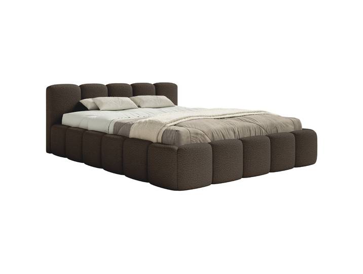 Gepolstertes Bett 120x200 cm Cloudy Low braunes Bouclé