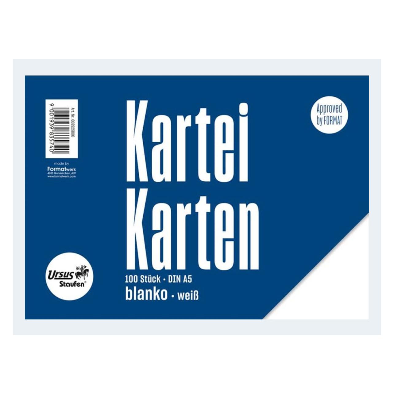 Staufen Karteikarten A5/100 weiss blanko quer Style (A5) (608925000)