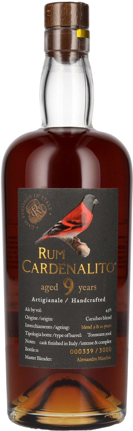 Rum Cardenaltio Rum Cardenalito 9 Years Old Handcrafted Rum 43% Vol. 0,7l