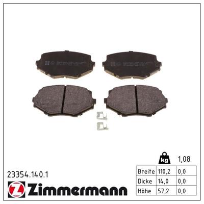 ZIMMERMANN Bremsbelagsatz, Scheibenbremse 233541401 Vorderachse für MAZDA