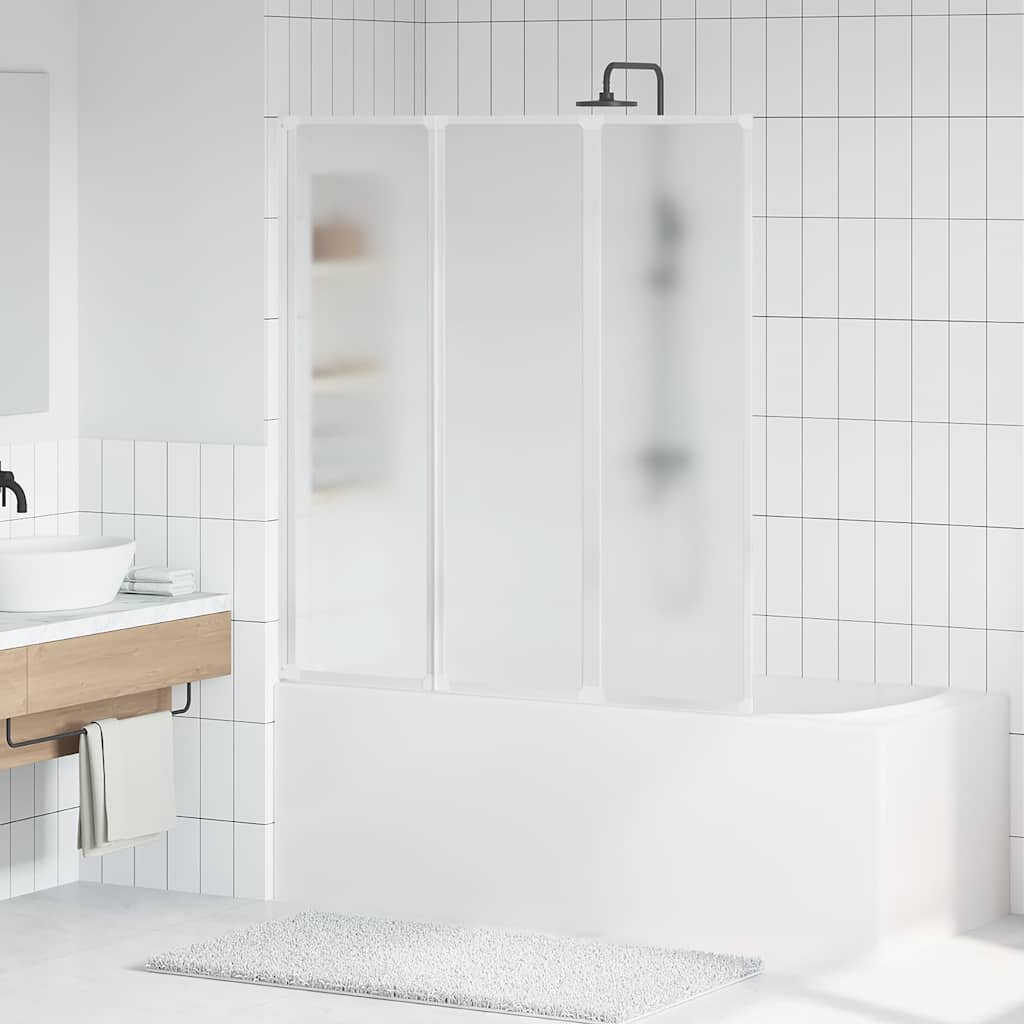 vidaXL Pare baignoire à 3 volets rétractables 141 x 132 cm