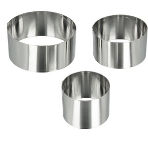 Metaltex Tortenring 204536010 Kochringe, backofenfest, aus Edelstahl, Ø 6 / 8 / 10 cm, Höhe 4,5 cm, Set, 3-teilig