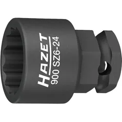 HAZET Schlag- Maschinenschrauber Steckschlüssel-Einsatz, (1/2 Zoll) Außen-Doppel-Sechskant-Traction - 900SZ6-24