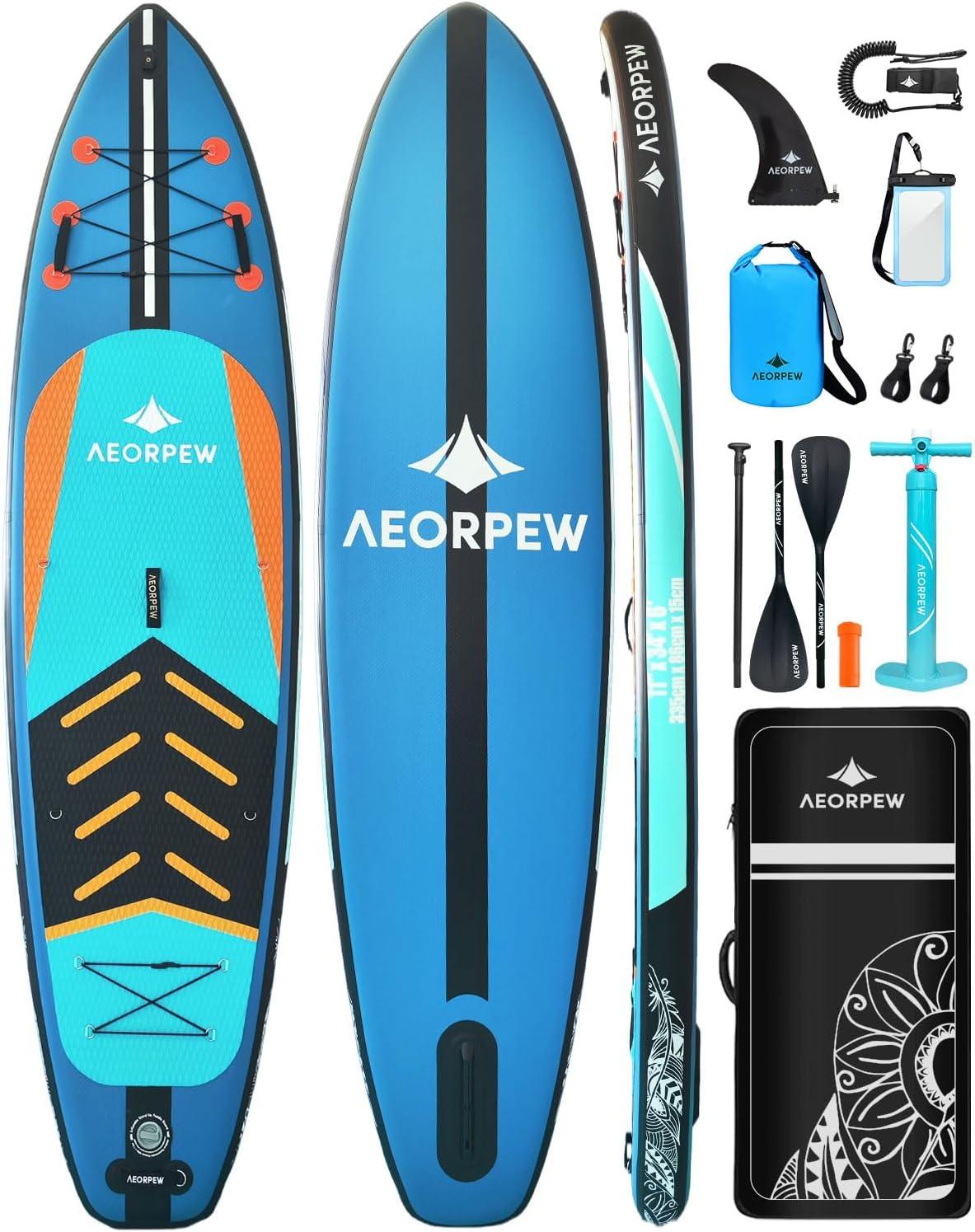 Aufblasbares Stand-Up-Paddleboard, extra breit, für Erwachsene, mit komplettem Zubehör-Set