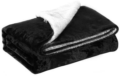 JML Sherpa Fleece Throw Blanket Reversible Plush Bed Blanket