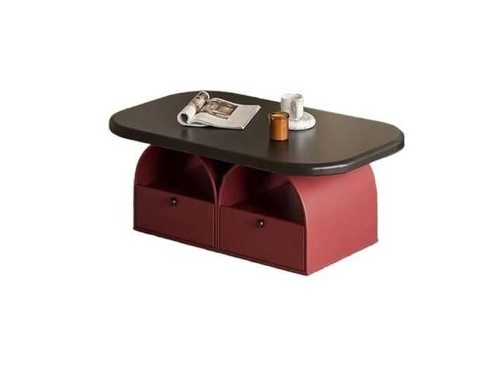 9bbhfJw4R Couchtisch im Landhausstil Rechteckiger Couchtisch for kleine Wohnzimmer. Kreative Wohnmöbel mit einzigartigen Schubladen(Red)