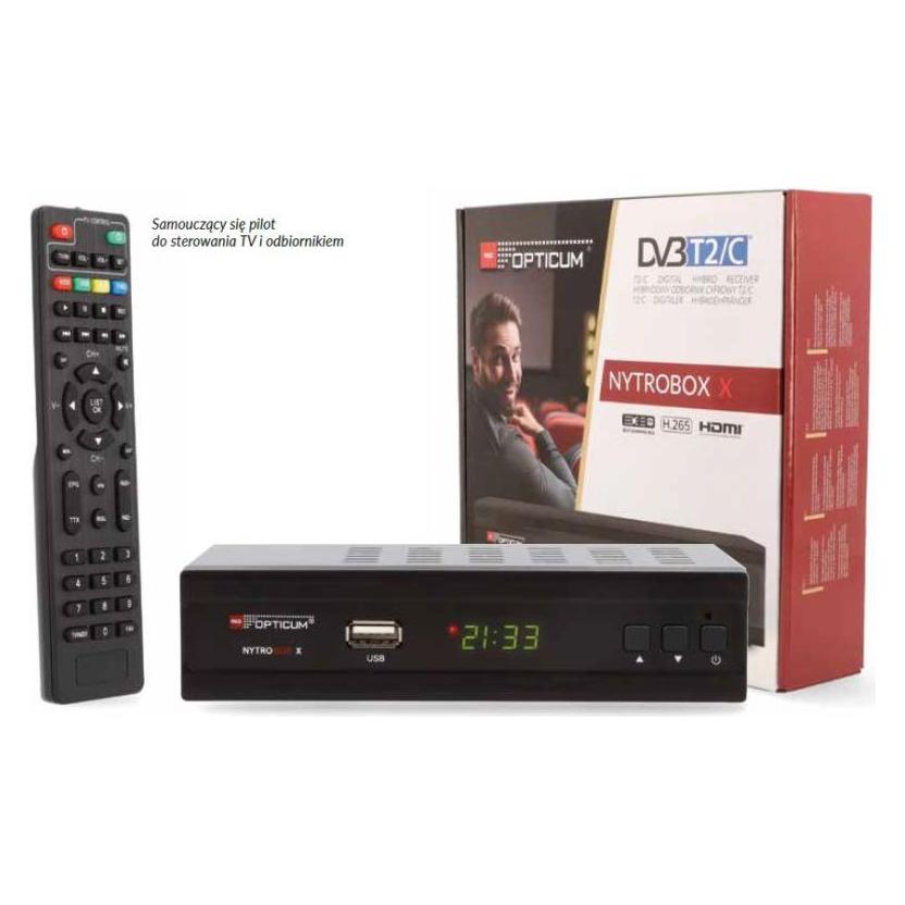 Opticum Tuner TV Odbiornik DVB-T2/C Red Nytrobox X H.265 (DVB-C, DVB-T2) (52945151)
