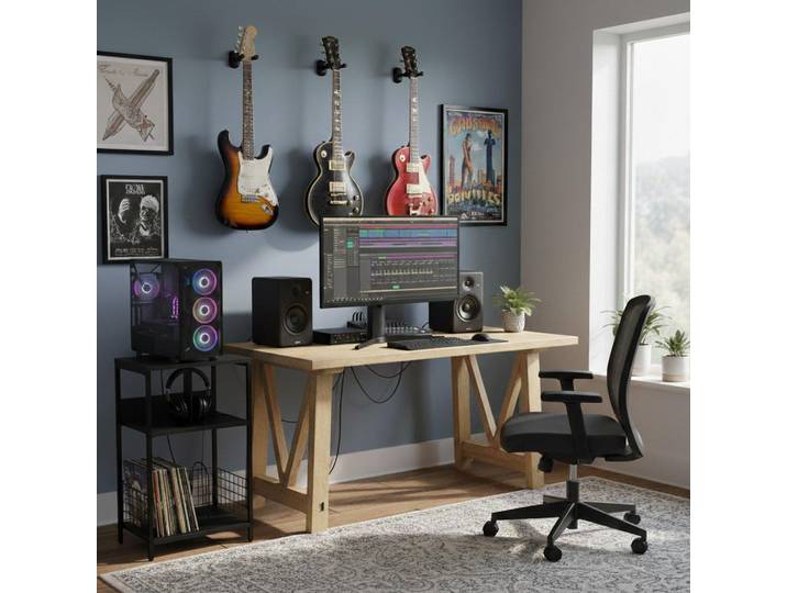 Relaxdays Regal Schwarz Plattenspieler Schallplatten 3 Ebenen MDF Metall, Metall, 40x65x30 cm, Wohnzimmer, TV Möbel, CD-Regale
