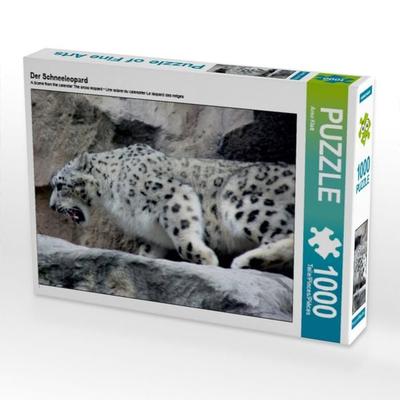 CALVENDO Puzzle Der Schneeleopard | 1000 Teile Lege-Größe 64x48cm Foto-Puzzle für glückliche Stunden
