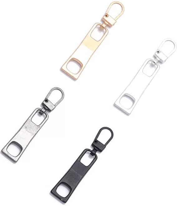 INF Abnehmbarer Reißverschluss-Zipper kompatibel mit Kleidung und Taschen, rechteckig, 4 Farben gemischt, Zinklegierung,