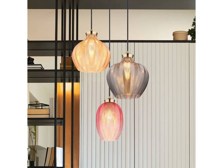 Globo Glas Hängeleuchte Jessica, dimmbar, Multicolour, für Wohn- / Esszimmer, Glas, Hängelampe