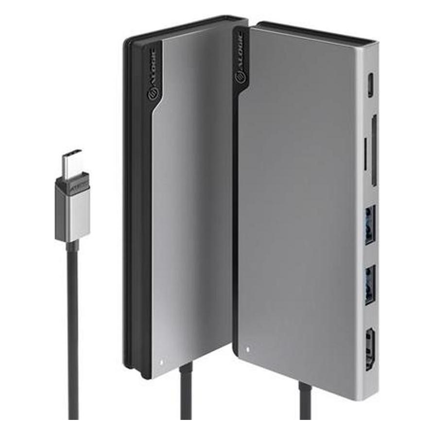 Alogic Ultra USB-C Dock UNI V2 - HDMI, USB, Memory Card Reader and 100W PD (USB-C, 6 Ports) (ULDUNIV2-SGR)