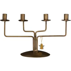 IB Laursen Metall-Kerzenhalter Stylish Christmas für 4 Stabkerzen, L 23,3 x H 14,2 cm, für Ø 1,3 cm Dünne Kerzen