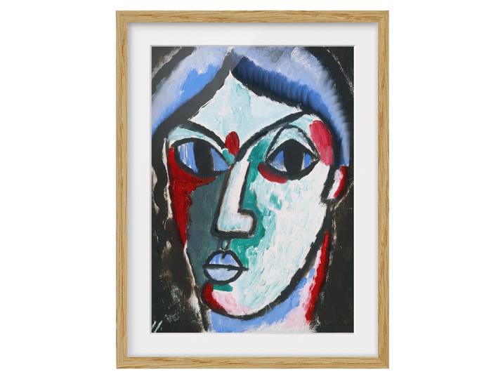 Impression d’art portrait d’un homme IV Chêne massif naturel Multicolore 30 x 40cm