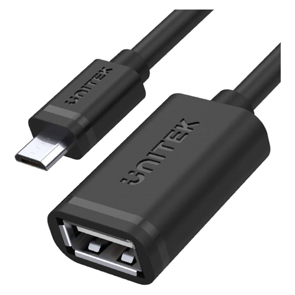 Unitek Otg USB 2.0 Af Kabel Zu Microusb Bm (0.20 m, USB 2.0) (Y-C438GBK)