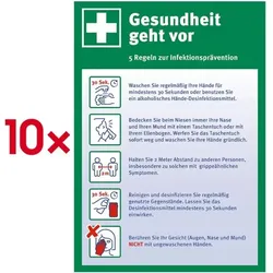 Marahrens Aufkleber / Hinweisschild »Gesundheit geht vor« 21 x 29,7 cm, 10 Stück mehrfarbig, 21x29.7 cm