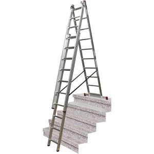 Krause Mehrzweckleiter CORDA, 033406, 3-teilig, Treppenleiter, mit 3 x 10 Sprossen