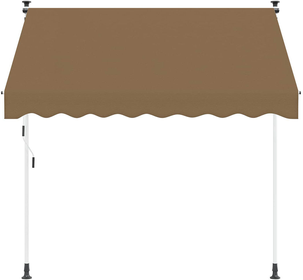 vidaXL 115 cm D Polyester Retractable Patio Awning Beige 300cm H x 300cm W x 115cm D