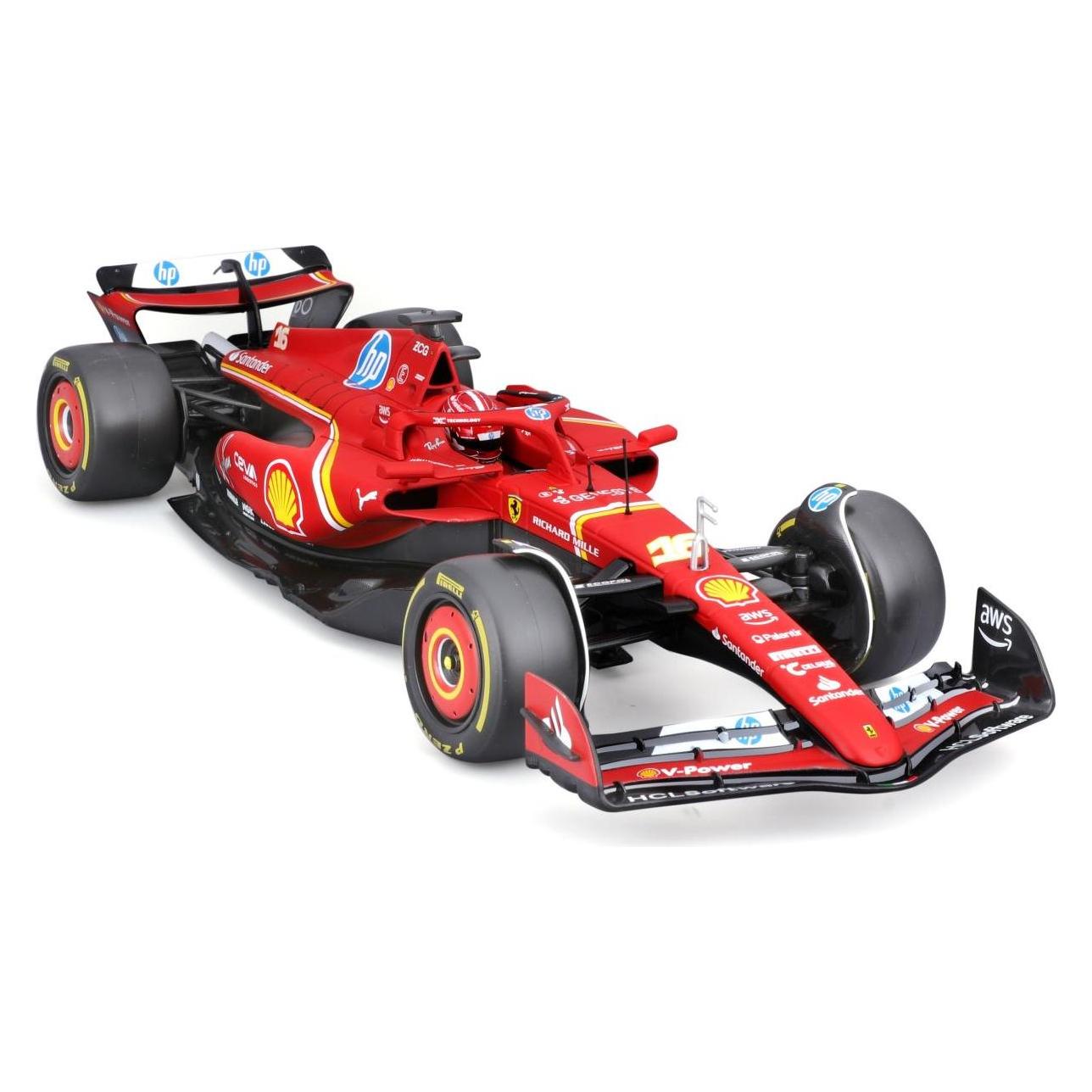 Bburago Ferrari SF-24 1/18 Leclerc 2024 Deluxe Version (1816821-16)