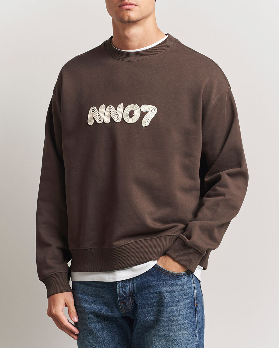 NN07 David Rope Logo Crew Neck Sweatshirt Coffee men M Brun