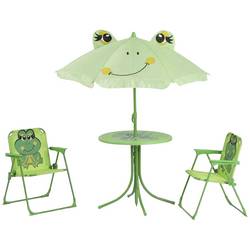Siena Garden 672614 Froggy Kindersitzgruppe 4 tlg. Gestell Stahl grün, Fläche 100% Polyester grün