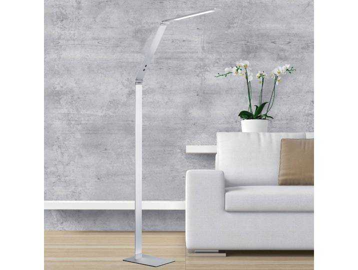 FISCHER & HONSEL LED Stehlampe Geri, dimmbar, alu / grau / zink, für Wohn- / Esszimmer, Metall, Modern, LED Stehlampe