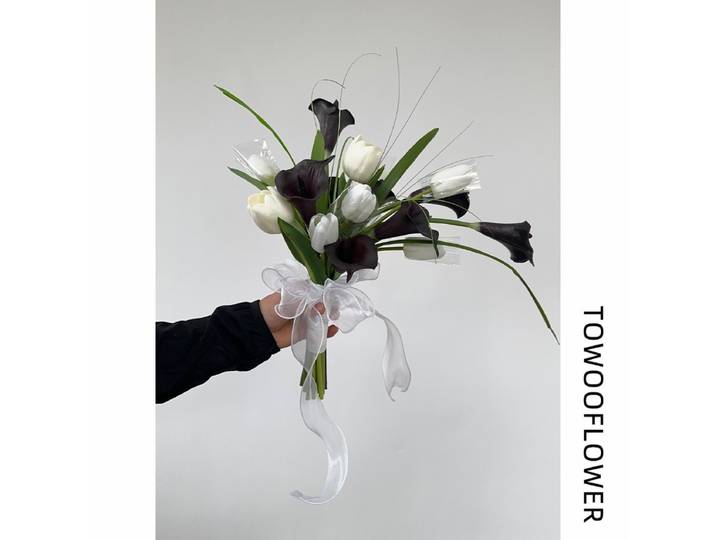 Towoo français foncé gothique bouquet fleur artificielle certificat mariée mariage photo studio bouquet de mariage