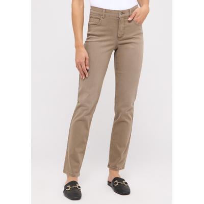 Straight-Jeans ANGELS "CICI", Damen, Gr. 44, Länge 28, beige (truffle used), Denim/Jeans, Obermaterial: 92% Baumwolle, 6% Polyester, 2% Elasthan, slim fit, Jeans Straight-Jeans, Straight-Schnitt, Slim fit Passform, aus Baumwollmischung, Topseller
