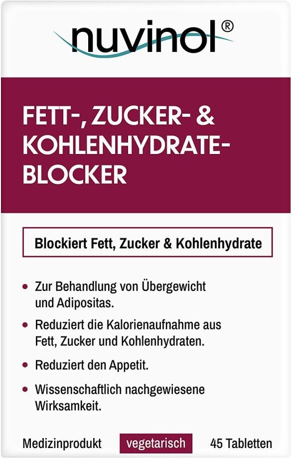 Nuvinol Fett- & Zucker- & Kohlenhydrateblocker Tabletten