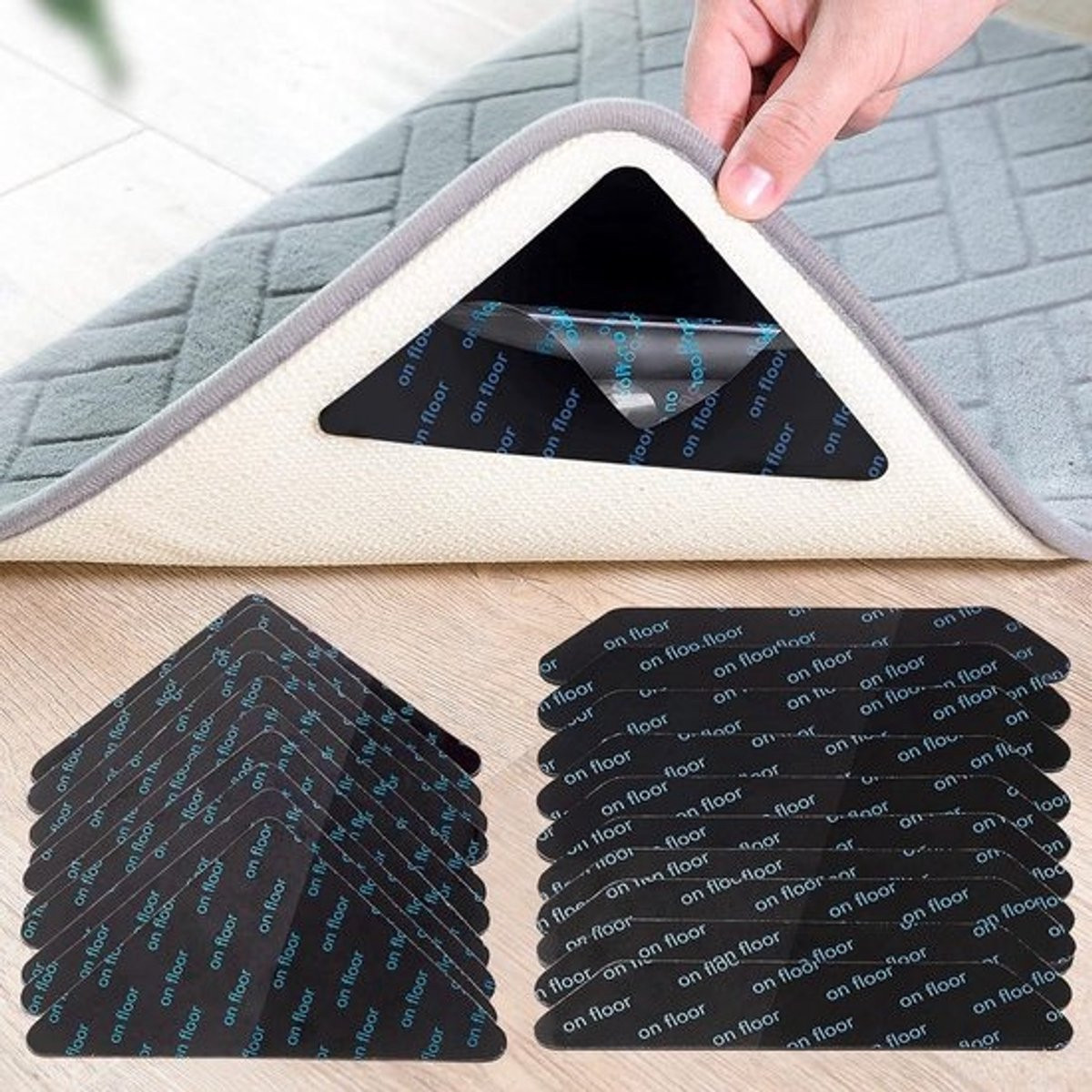 Herbruikbare antislip tapijtstickers voor tapijt