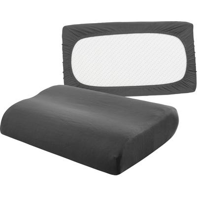 Kissenbezug BELLANA "Universal Jersey", grau (anthrazit), B:80cm L:40cm, Feinjersey, Obermaterial: 95% Baumwolle, 5% Elasthan, Kissenbezüge, Kissenbezug, passend für Nackenstützkissen