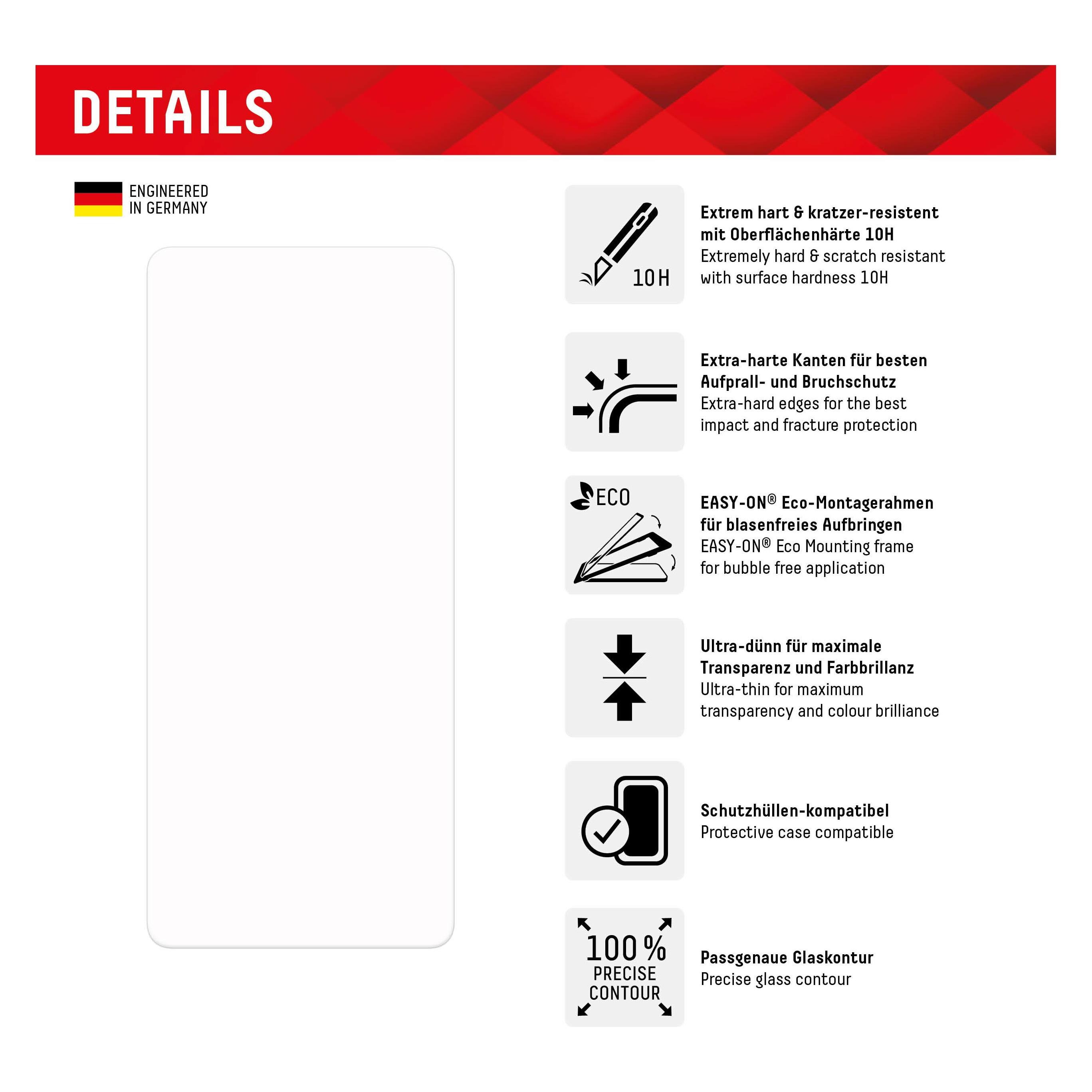 Displex Real Glass, 2D Panzerglas + Handyhülle (Google Pixel 8 Pro) (01893)