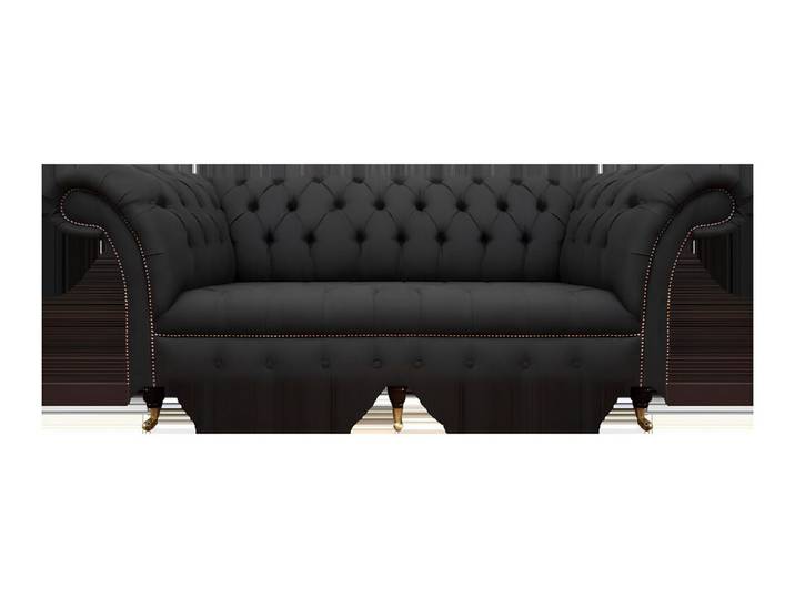 Xlmoebel Chesterfield-Sofa Elegantes schwarzes Sofa im klassischen Chesterfield-Design, 3-Sitzer, Hergestellt in Europa