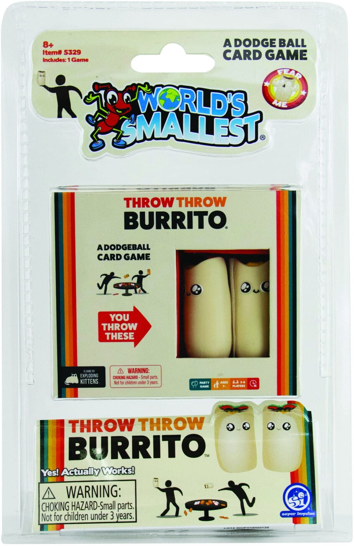 World's Smallest Throw Throw Burrito Mini Dodgeball Card Game by Super Impulse, Ages 6+, Travel-Friendly Party Game