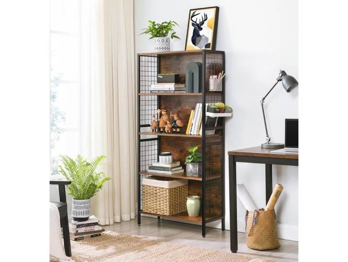 VASAGLE Bibliothèque - Étagère de rangement - 74 x 30 x 155 cm - Pour livres et objets de décoration LBC023B01