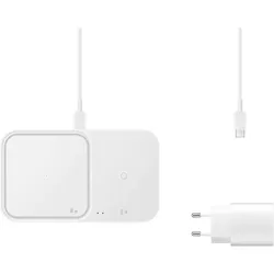 Samsung Wireless Charger Duo mit Schnellladeadapter EP-P5400T - Induktive Ladestation (White)