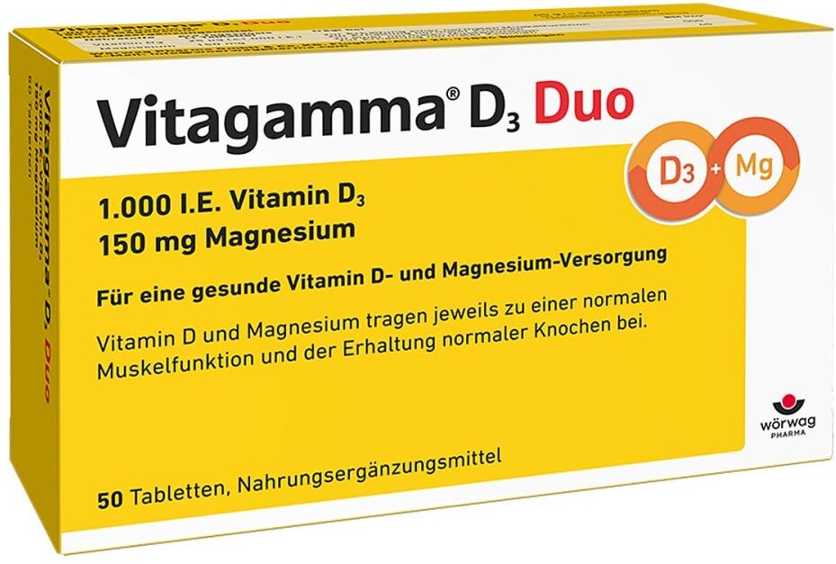 Vitagamma D3 Duo 1.000 I.e Vitamine d3 150mg Magnes.nem 50stk