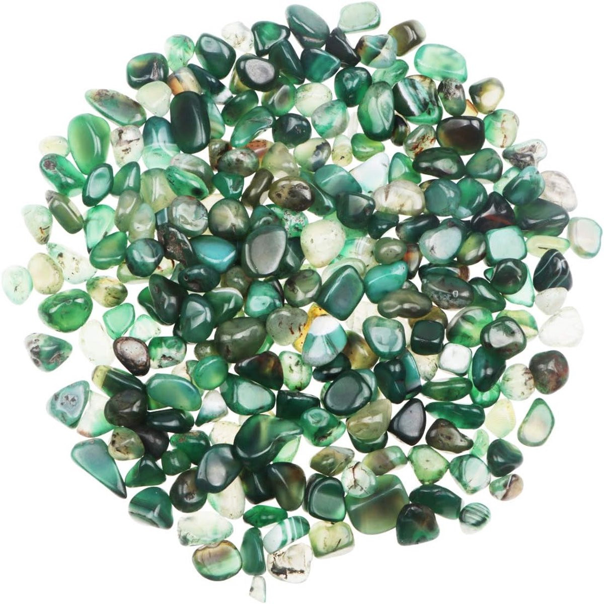 Groene Agaat Tumbled Stones Natuurlijke Kristal Kwarts voor Decoratie en Vaasvulling 680g