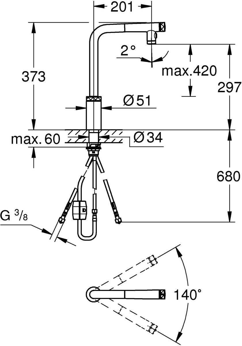 Grohe Spültischarmatur Minta SmartControl 31889DC0